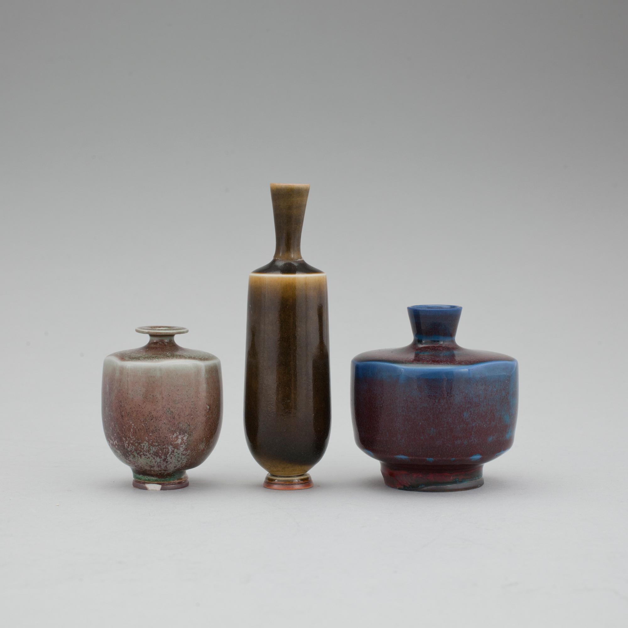 VASER, 3 st, Berndt Friberg, Gustavsberg Studio.