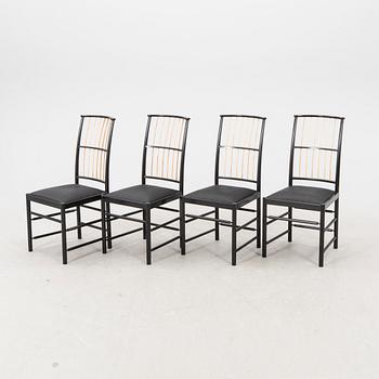 Josef Frank, a set of four chairs, model 2025, Firma Svenskt Tenn post 1985.