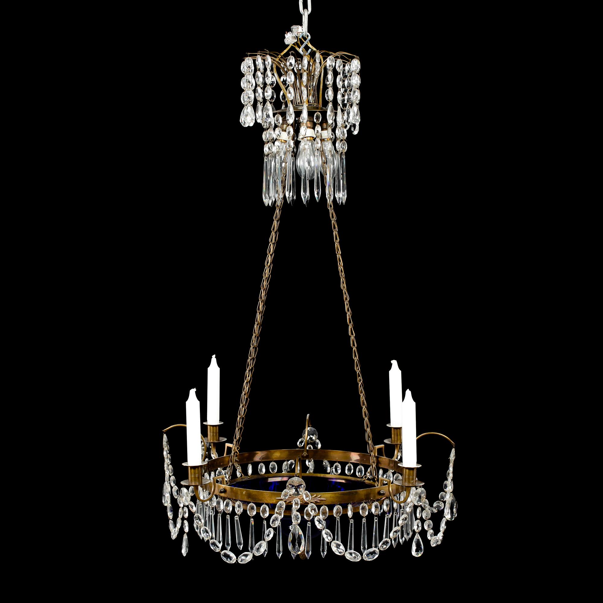 LJUSKRONA, gustaviansk stil, 1900-talets första hälft, höjd ca 89 cm.