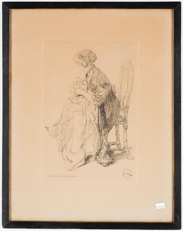CARL LARSSON, etsning, 1915. Signerad i trycket.