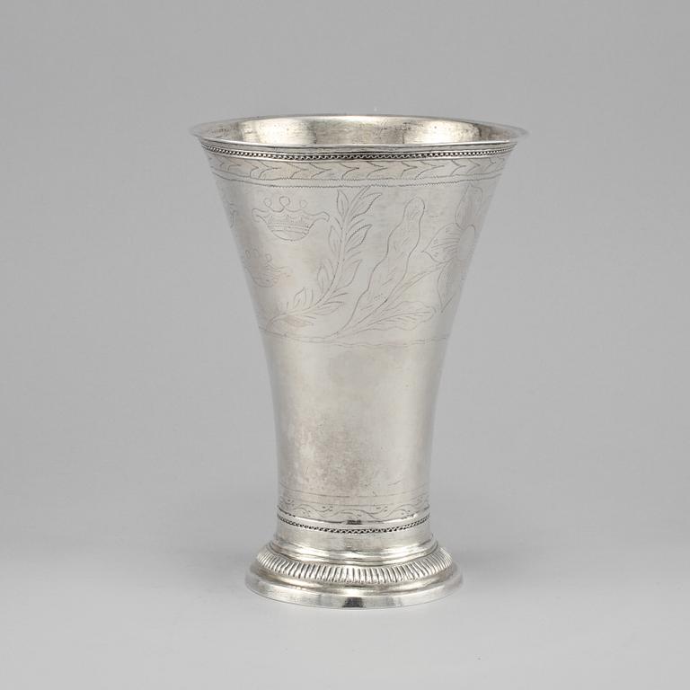 BÄGARE, silver, Lyberg, Borås, 1793. Vikt 409 gram.