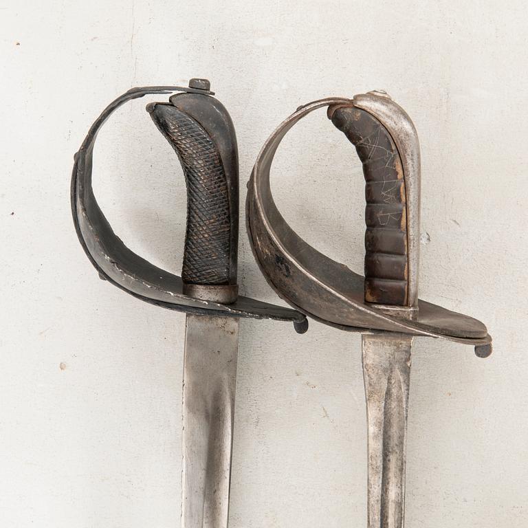 Two fencing sabres, Swedish, 19th century.