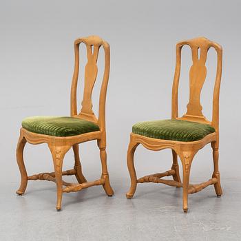 A mid 18th Century matched pair of rococo chairs.