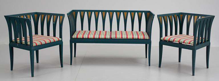 SOFFGRUPP, 4 delar, design: Eliel Saarinen, Adelta Oy, Finland, 1983.