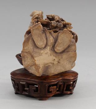 SKULPTUR, sten. Qing dynastin (1644-1912).