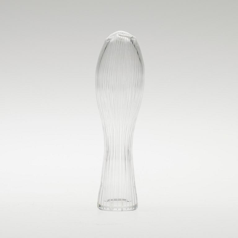 VAS och SKÅL, glas, "Fölben" och "Renlav" Tapio Wirkkala, Iittala. Vasen signerad.