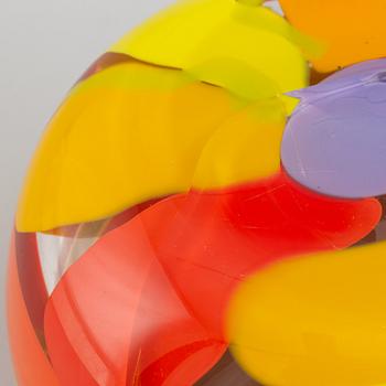 Erik Höglund, a signed glass bowl, Strömbergshyttan, 1989.