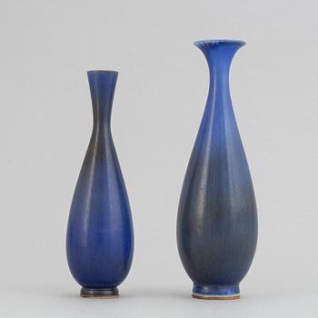 Berndt Friberg, two stoneware vases, Gustavsberg studio, Sweden 1960 and 1965.