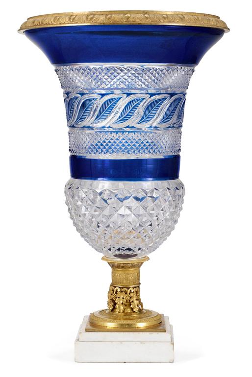 A Russian glass vase, 19th century and later. Alterations and additions.