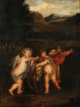 OKÄND KONSTNÄR, olja på pannå, ej signerad, 17-1800-tal,