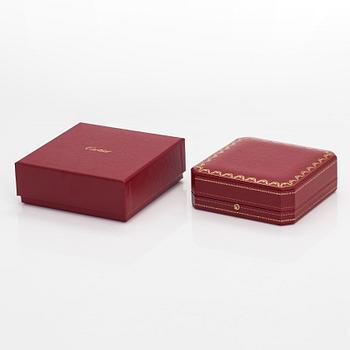 Cartier, necklace/pendant, "Trinity", 18K tricolour gold with black silk cord.