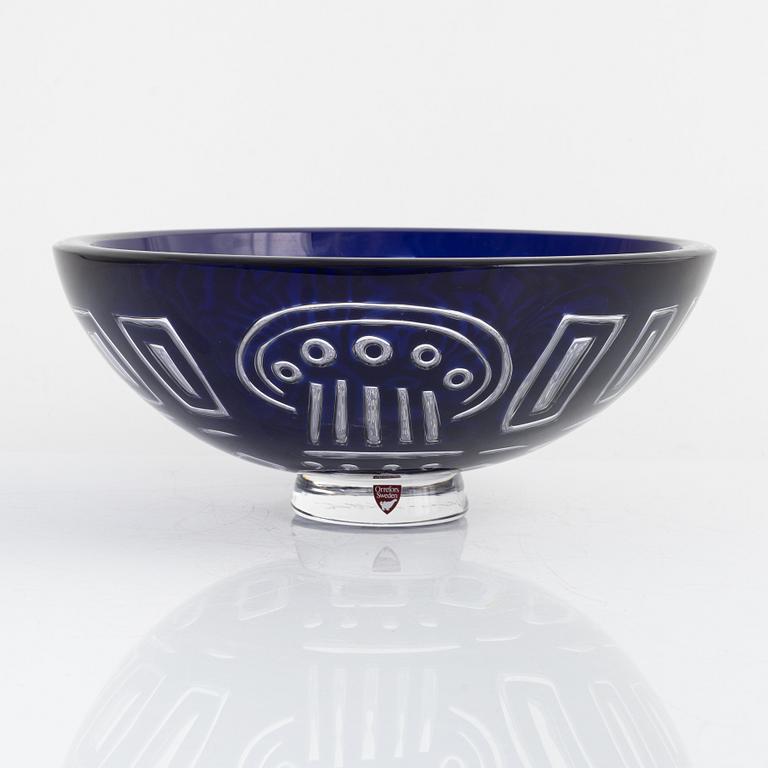 Lars Hellsten, skål, ariel, "Baccus IV", Orrefors Gallery, 29/40, 1988.