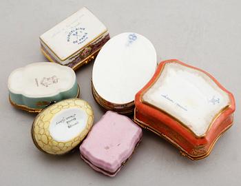 DOSOR, 6 st, porslin, Sèvres märke samt Limoges, 1900-talets mitt.