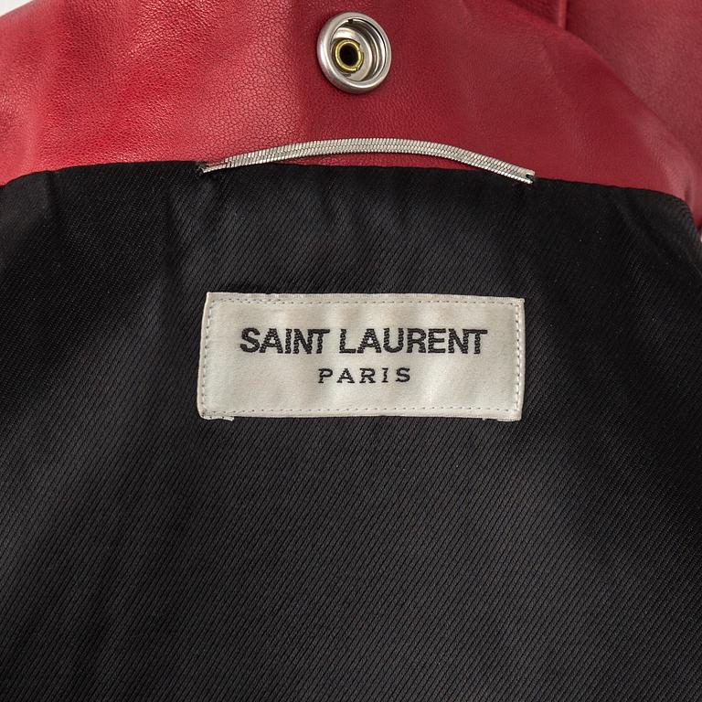 LEATHER JACKET, Saint Laurent, french size 36.