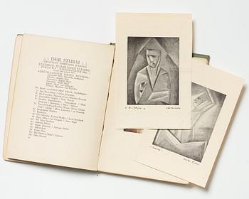 Exhibition catalogue and books (2) from Der Sturm plus a photo depicting Gösta Adrian-Nilsson (GAN).