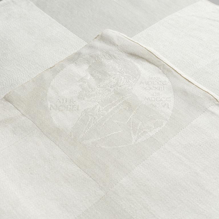 A tablecloth and napkins, 6 pcs., linen damask, "Nobel", Klässbols Linneväveri.