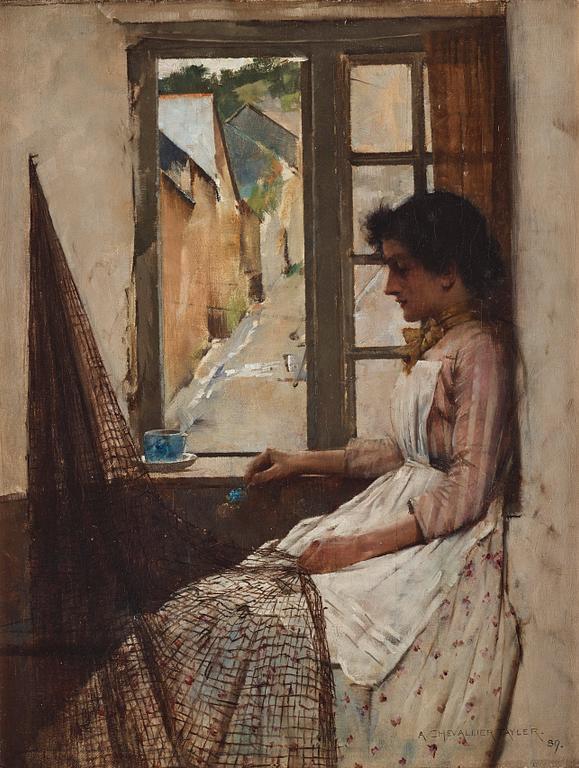 Albert Chevallier Tayler, Woman sitting by the window.