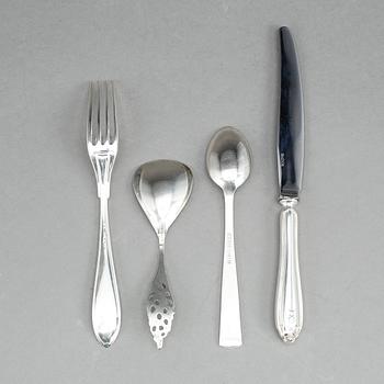 PARTI BESTICK, 27 delar,  silver, bla GAB, Stockholm, 1963. Total vikt ca 404g.