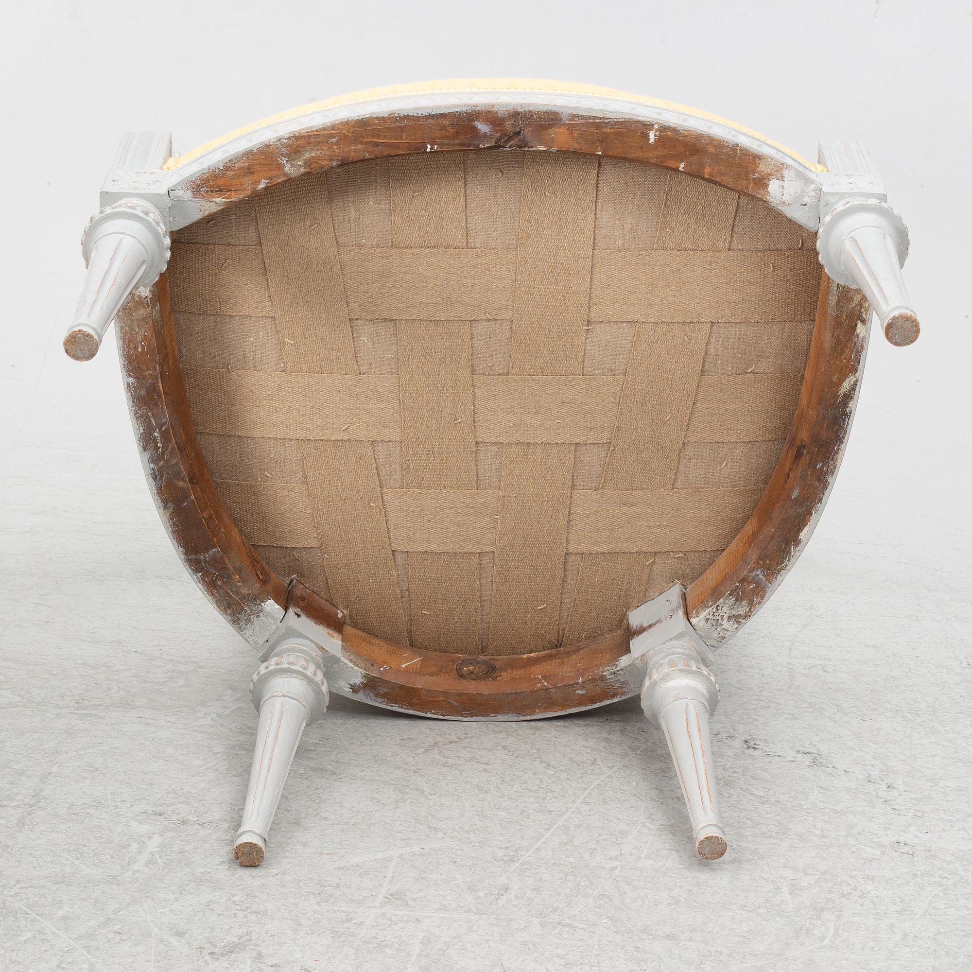 Karmstolar, ett par, av Lars Söderholm  (mästare i Stockholm 1789-94), Gustavianska.