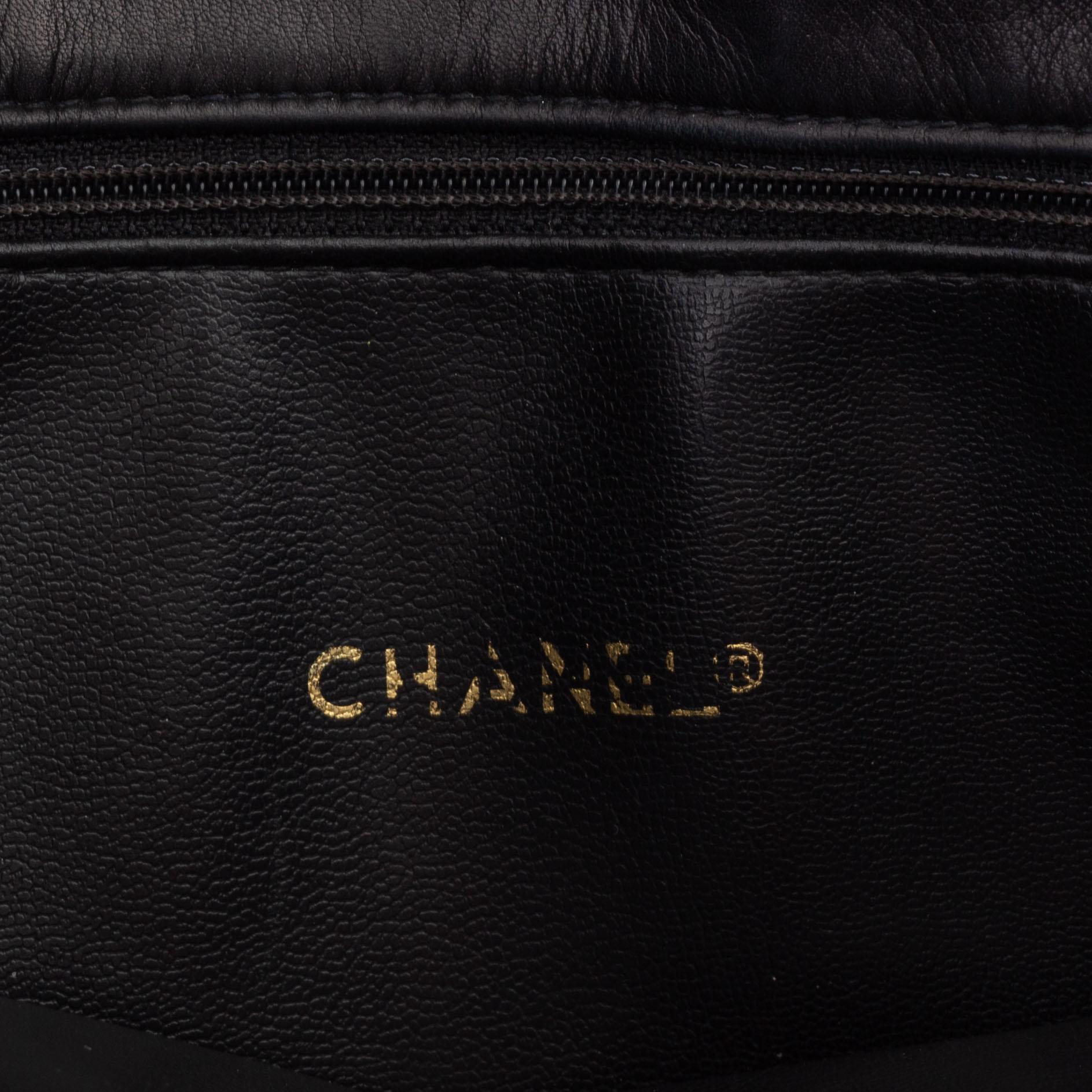 Chanel, a black quilted leather handbag, 1980's.