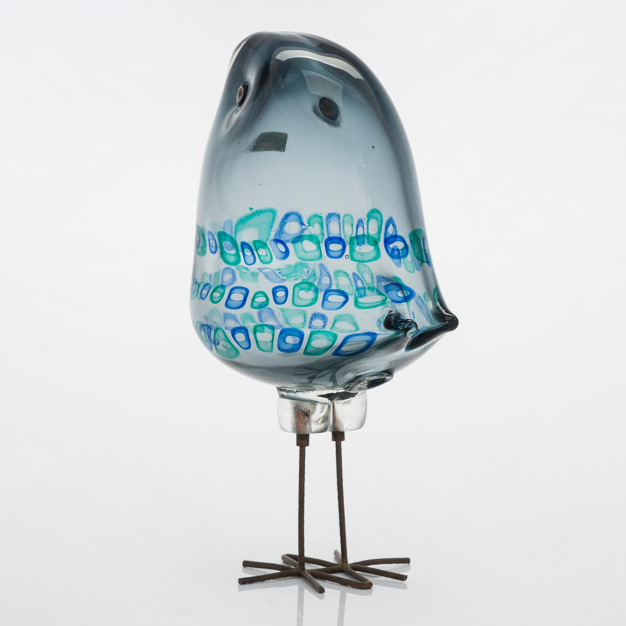 Alessandro Pianon,  "Pulcino", skulptur, glas, Vistosi, Murano, Italien 1960-tal.