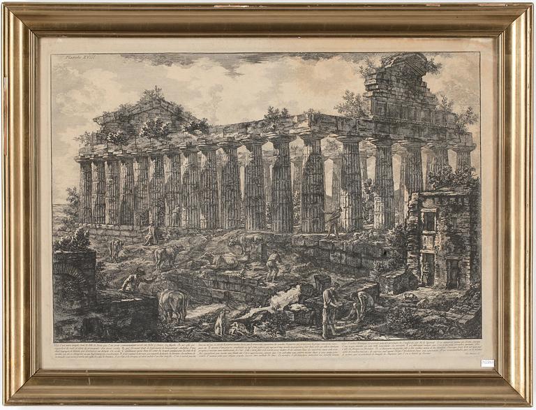 FRANCESCO PIRANESI, efter, etsning, 1800-tal.