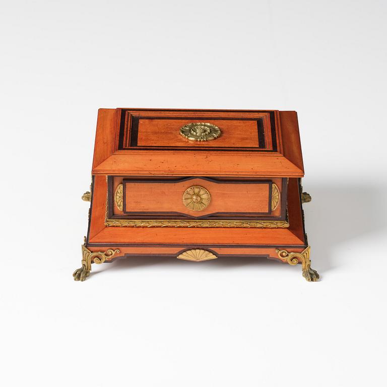 A Napoleon III mahogany and gilt-bronze mounted box by Charles-Guillaume Diehl (active in Paris 1840-85).