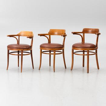 Armchairs, 6, model no. 3, Thonet, first half of the 20th century.