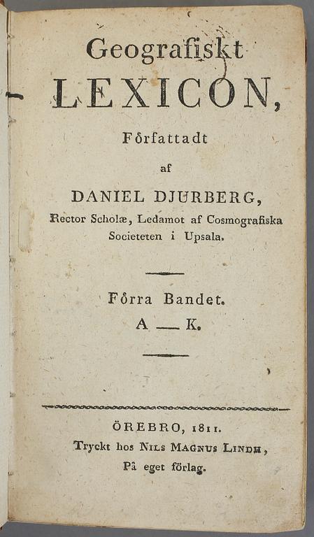 BOKPARTI DIVERSE, 7 vol, bla Matrikel öfver Svea Rikes Ridderskap och adel, Stockholm 1816.