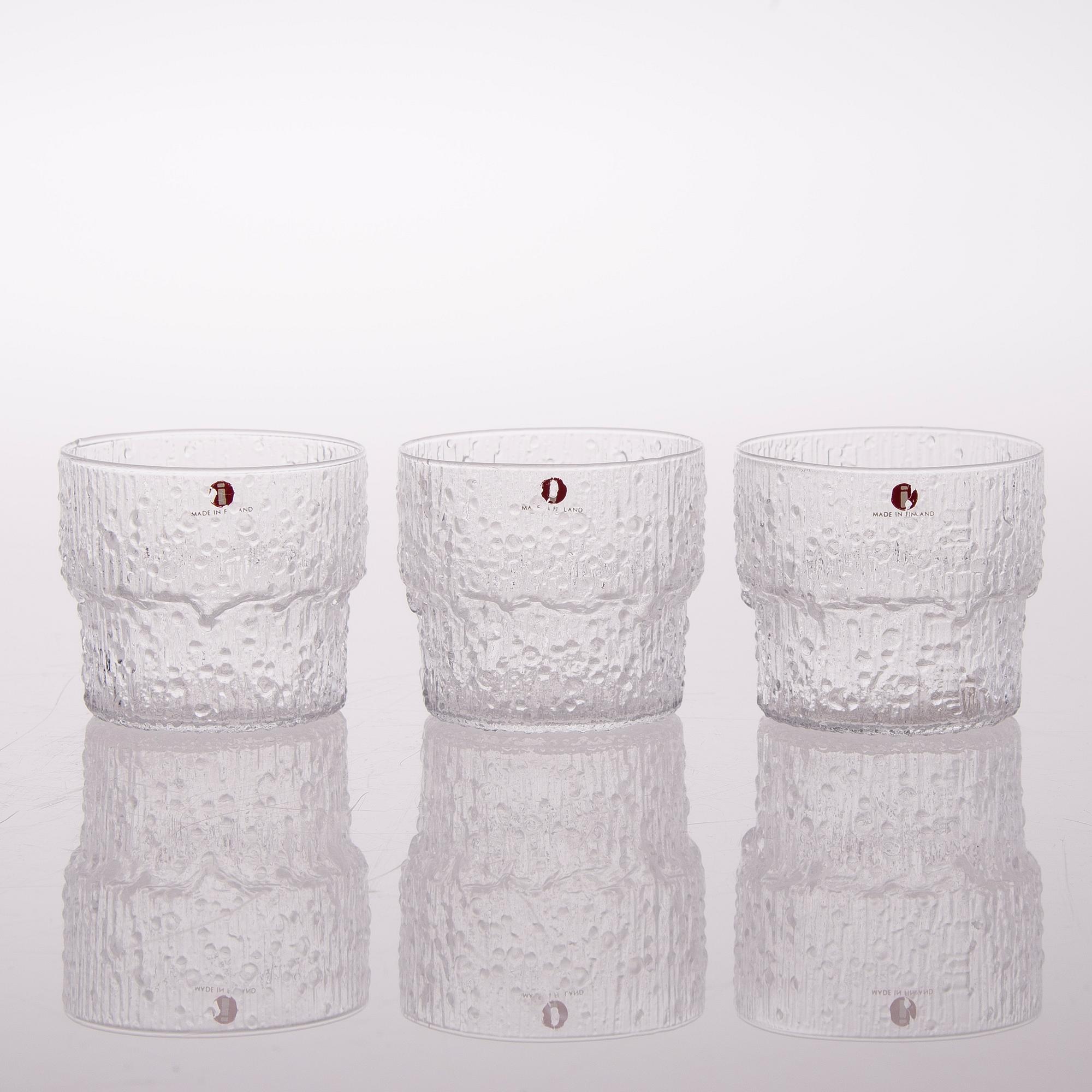 TAPIO WIRKKALA, GLASSERVISDELAR, 20 delar, "Paadar", Iittala, 1970-tal.