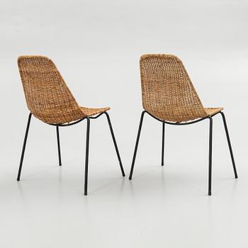Gianfranco Legler, chairs, 1 pair, "Basket chair".