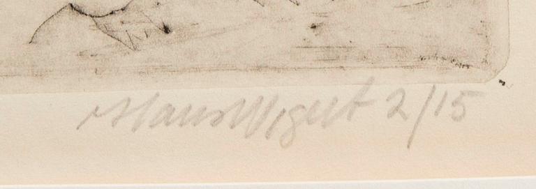 Hans Wigert, etching singed and numbered 2/15.