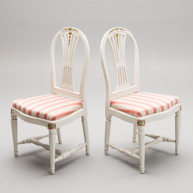 A SET OF SIX GUSTAVIAN CHAIRS, late 18th century.