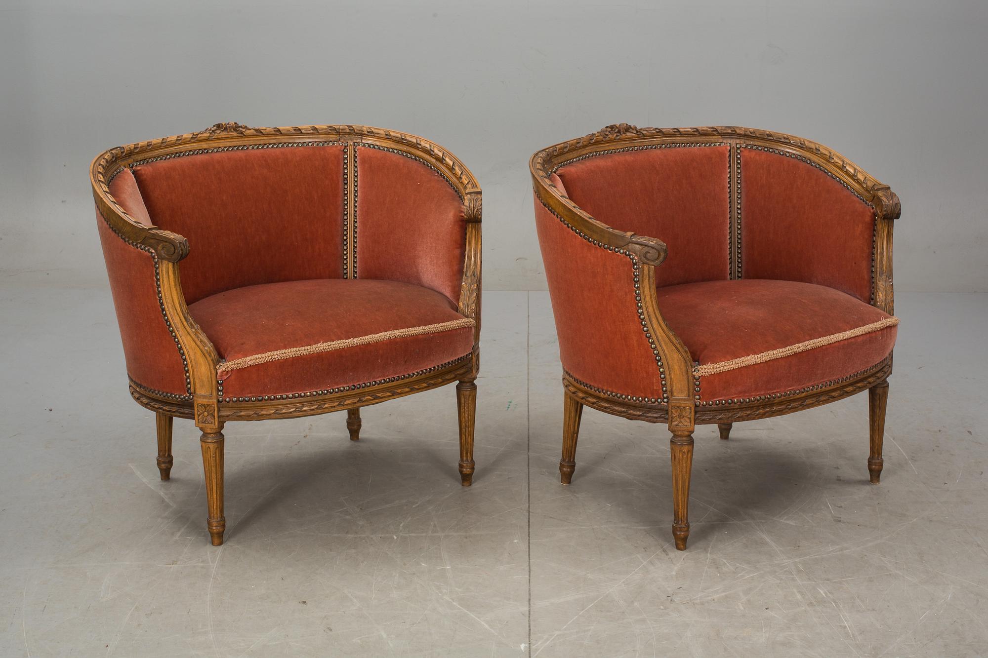 SALONGSMÖBLEMANG, 3 delar, gustaviansk stil, 1900-talets början.
