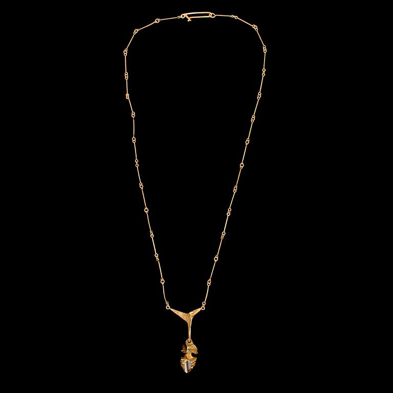 COLLIER, 18k guld, Björn Weckström, Lapponia, Finland, 1976. Vikt 9 g.