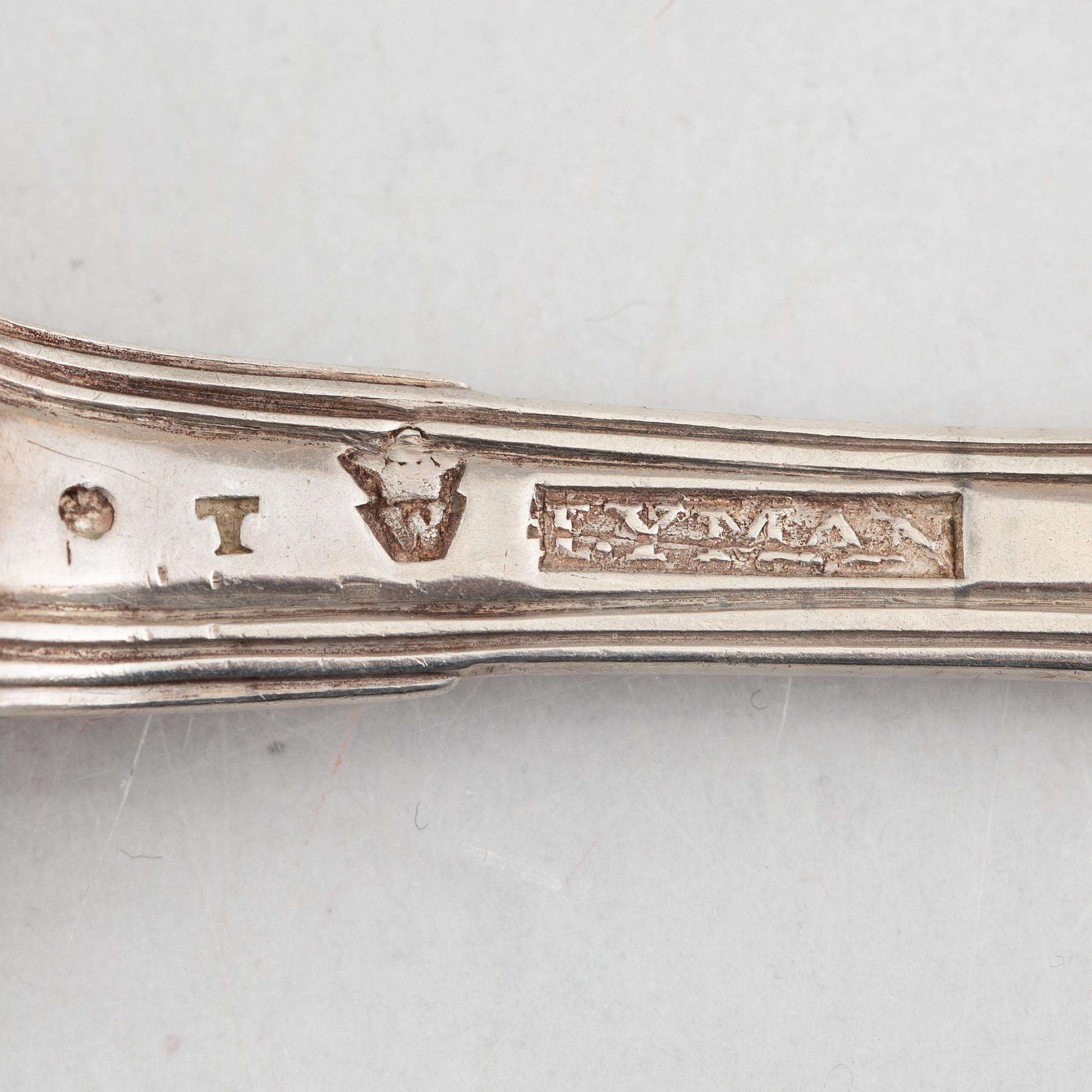 Spoons, 6 pcs, silver, Sweden and Norway, late 18th-early 20th century.