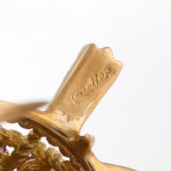 Cartier brosch i form av en sköldpadda 18K guld med rubiner.