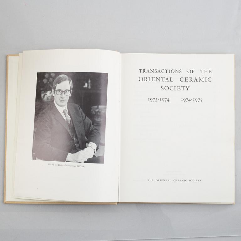 12 books, "Transactions of the Oriental Ceramic Society" and "The Selected Porcelains from the Collections of the Pa...