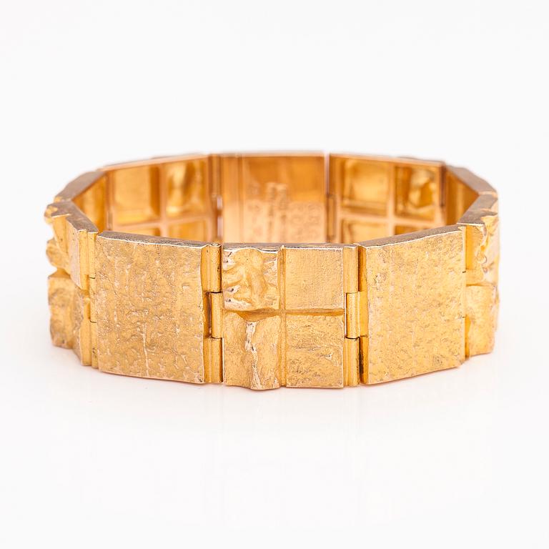 BJÖRN WECKSTRÖM, ARMBAND "Quadrate forms", 14K guld. Lapponia 1970.