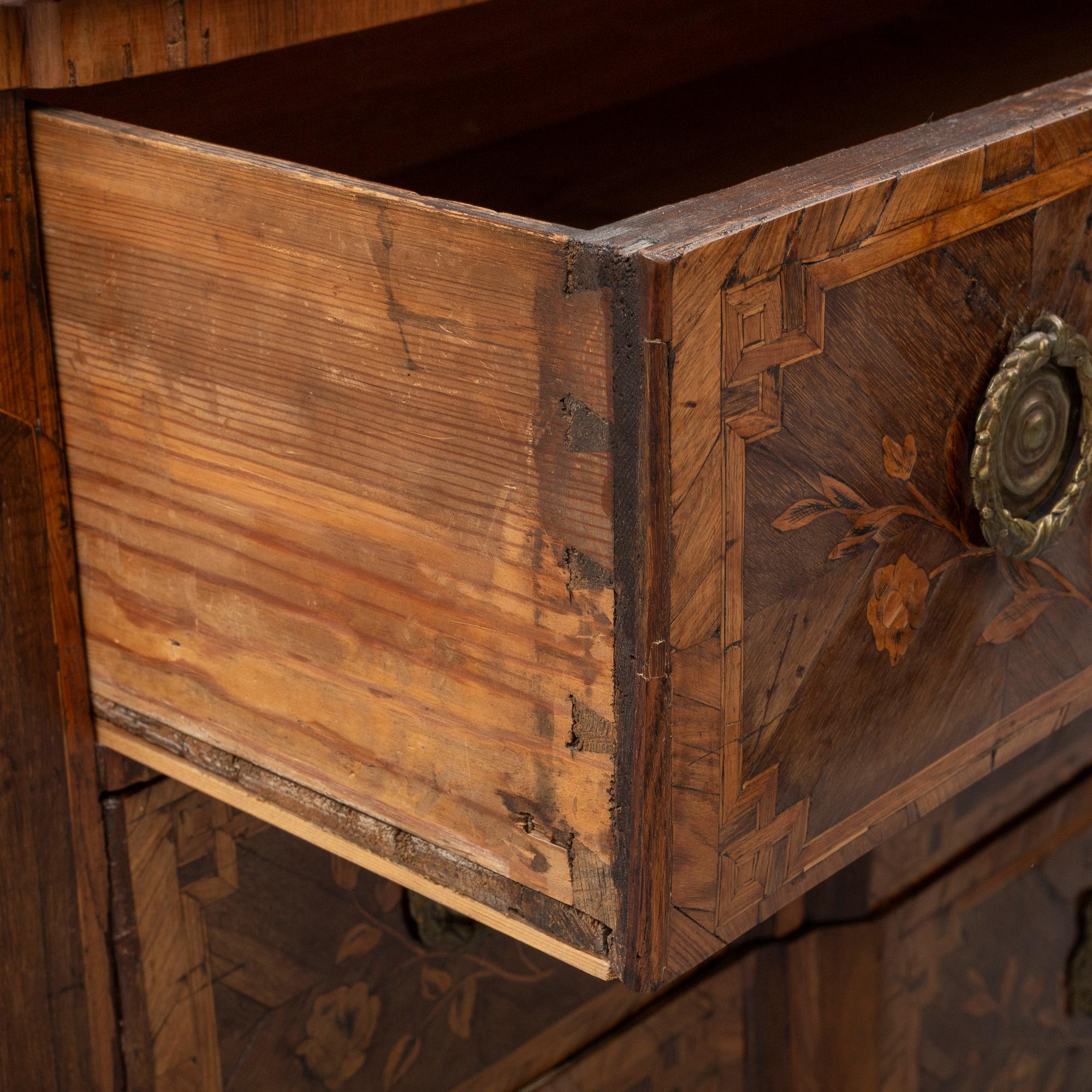 A French chest of drawers, mid 18th Century.