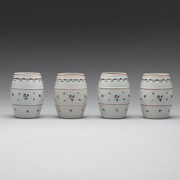 A group of four famille rose jugs, Qing dynasty, Qianlong (1736-95).