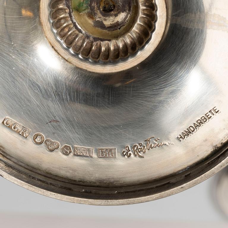 Eric Råström, a pair of silver candelsticks, CG Råström, Stockholm 1976.