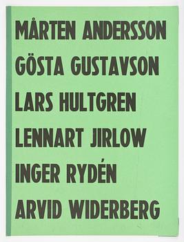 MAPP MED FÄRGLITOGRAFIER, 6 st, bl a Lennat Jirlow och Mårten Andersson mfl, AH Grafik AB, Stockholm. 213/350, sign.