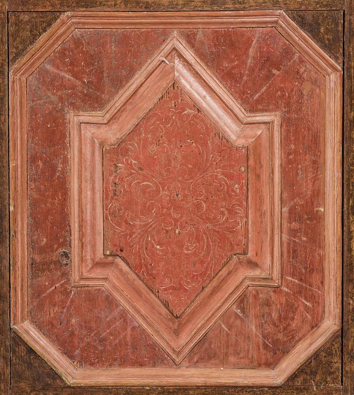 A Swedish polychrome-painted baroque cupboard, late 17th century / circa 1700.