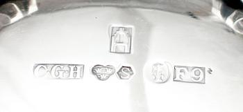 KAFFESERVIS, 3 delar, silver, CG Hallberg, Stockholm 1955/56. Vikt ca 1214 g.