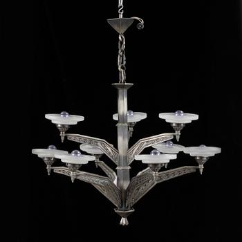 TAKLAMPA, metall, 1930-tal. Höjd ca 95 cm.