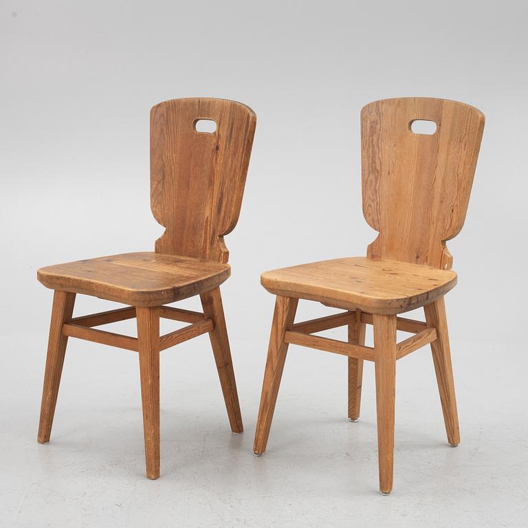 Eight pine chairs, 1930s-40s.