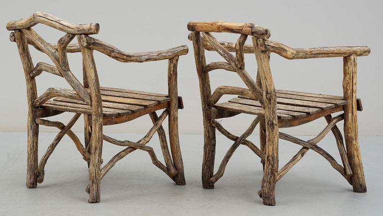 TRÄDGÅRDSMÖBEL, 4 delar, 1900-tal.