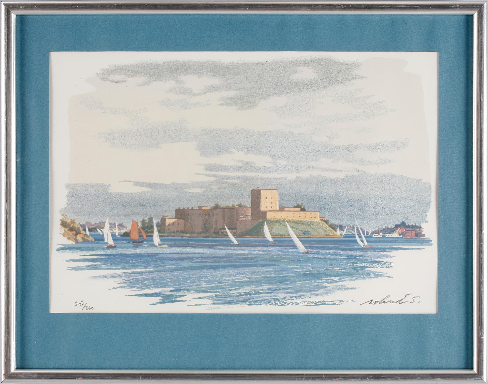 ROLAND SVENSSON, färglitografi. Sign o numr 207/360.