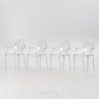 Philippe Starck, karmstolar, 4 st , "Louis Ghost", Kartell.
